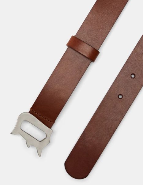 Leather Belt Accessories Brown Dondup Men