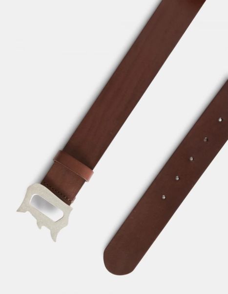 Accessories Leather Belt Brown Men Dondup